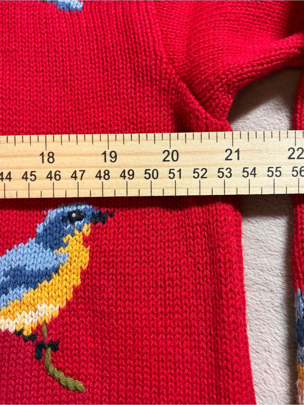 VTG 90s National Wildlife Federation Bird Sweater Cottagecore Women Medium M Red - Picture 5 of 9